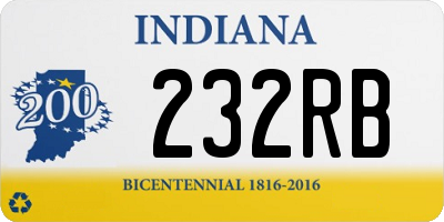 IN license plate 232RB