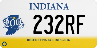 IN license plate 232RF