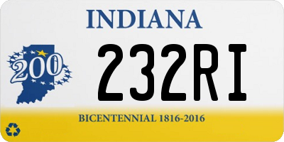 IN license plate 232RI