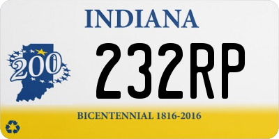 IN license plate 232RP