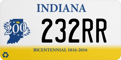 IN license plate 232RR