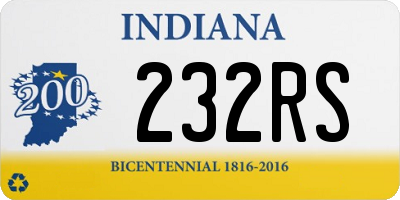 IN license plate 232RS