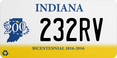 IN license plate 232RV