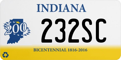 IN license plate 232SC