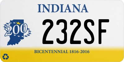 IN license plate 232SF