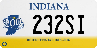 IN license plate 232SI