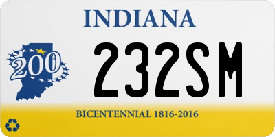 IN license plate 232SM