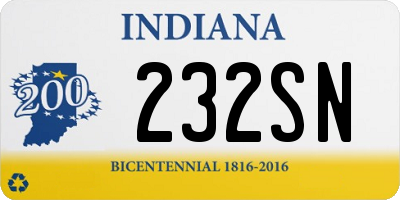 IN license plate 232SN