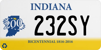 IN license plate 232SY