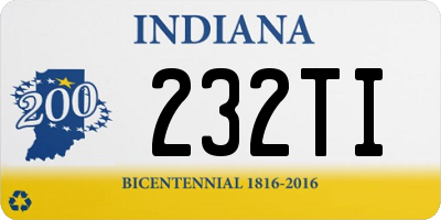 IN license plate 232TI