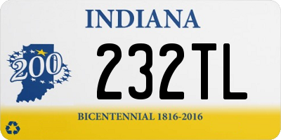 IN license plate 232TL