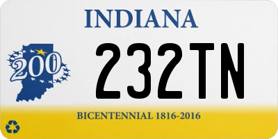 IN license plate 232TN