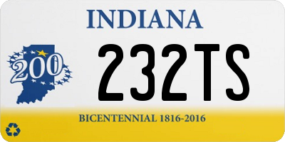 IN license plate 232TS