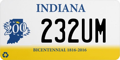 IN license plate 232UM