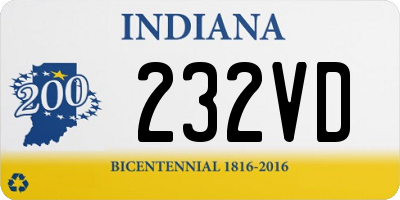 IN license plate 232VD