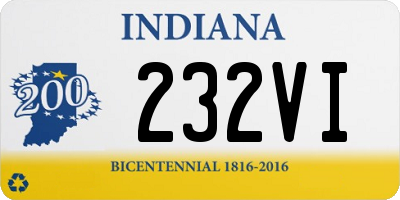 IN license plate 232VI