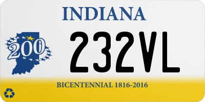 IN license plate 232VL