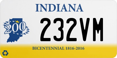 IN license plate 232VM