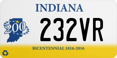 IN license plate 232VR