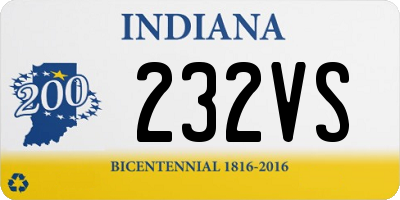 IN license plate 232VS
