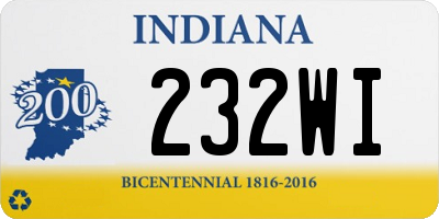 IN license plate 232WI