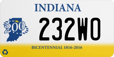 IN license plate 232WO