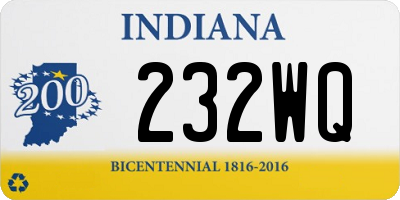 IN license plate 232WQ