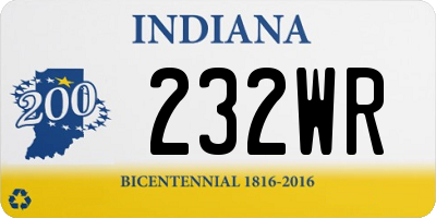 IN license plate 232WR