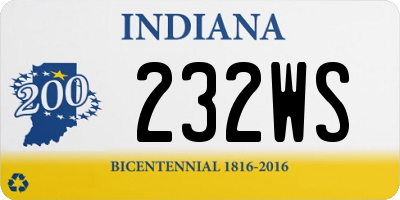 IN license plate 232WS
