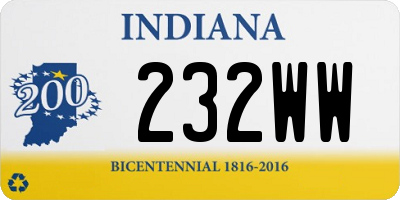 IN license plate 232WW