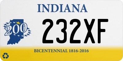 IN license plate 232XF