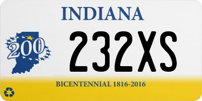 IN license plate 232XS