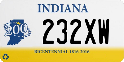 IN license plate 232XW