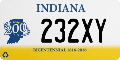 IN license plate 232XY