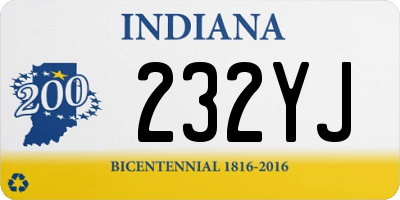 IN license plate 232YJ