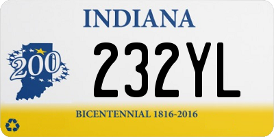 IN license plate 232YL