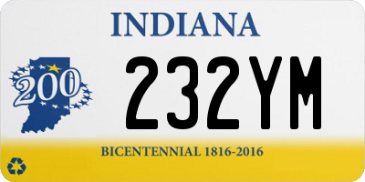 IN license plate 232YM