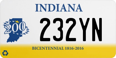 IN license plate 232YN