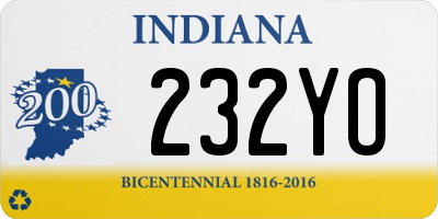 IN license plate 232YO