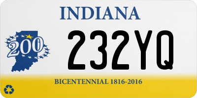 IN license plate 232YQ