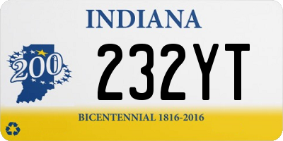 IN license plate 232YT