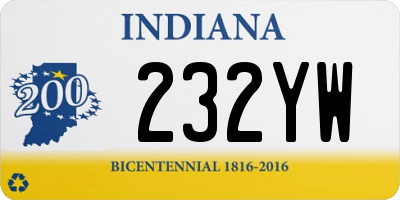 IN license plate 232YW