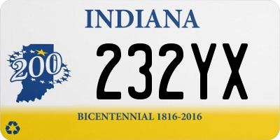 IN license plate 232YX