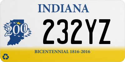 IN license plate 232YZ