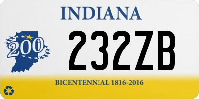 IN license plate 232ZB