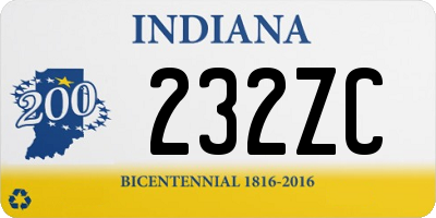 IN license plate 232ZC