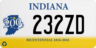 IN license plate 232ZD