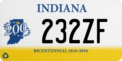 IN license plate 232ZF