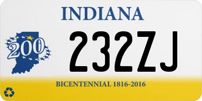 IN license plate 232ZJ