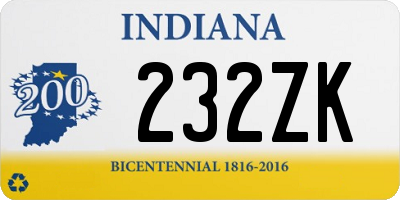 IN license plate 232ZK